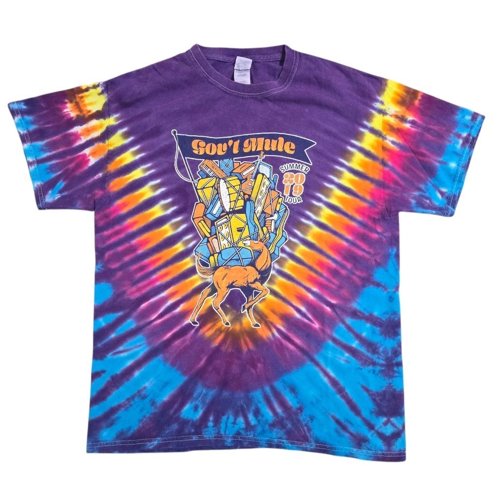 Gov't Mule Tie-Dye T-Shirt Summer 2019 Tour Size Large Gildan